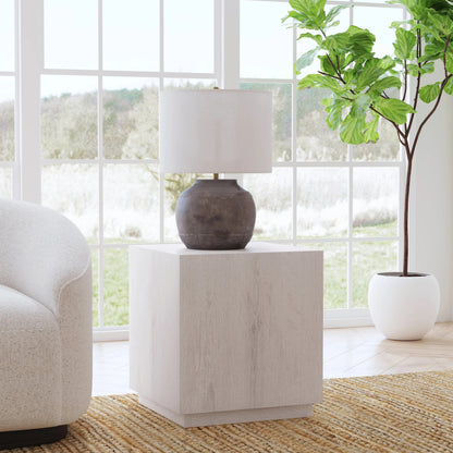 Layne Square End Table by Classic Home. Made from oak veneer in a modern style.