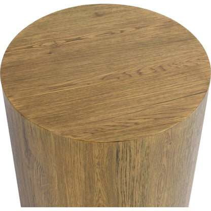 Layne Round End Table by Classic Home. Made from oak veneer in a modern style.