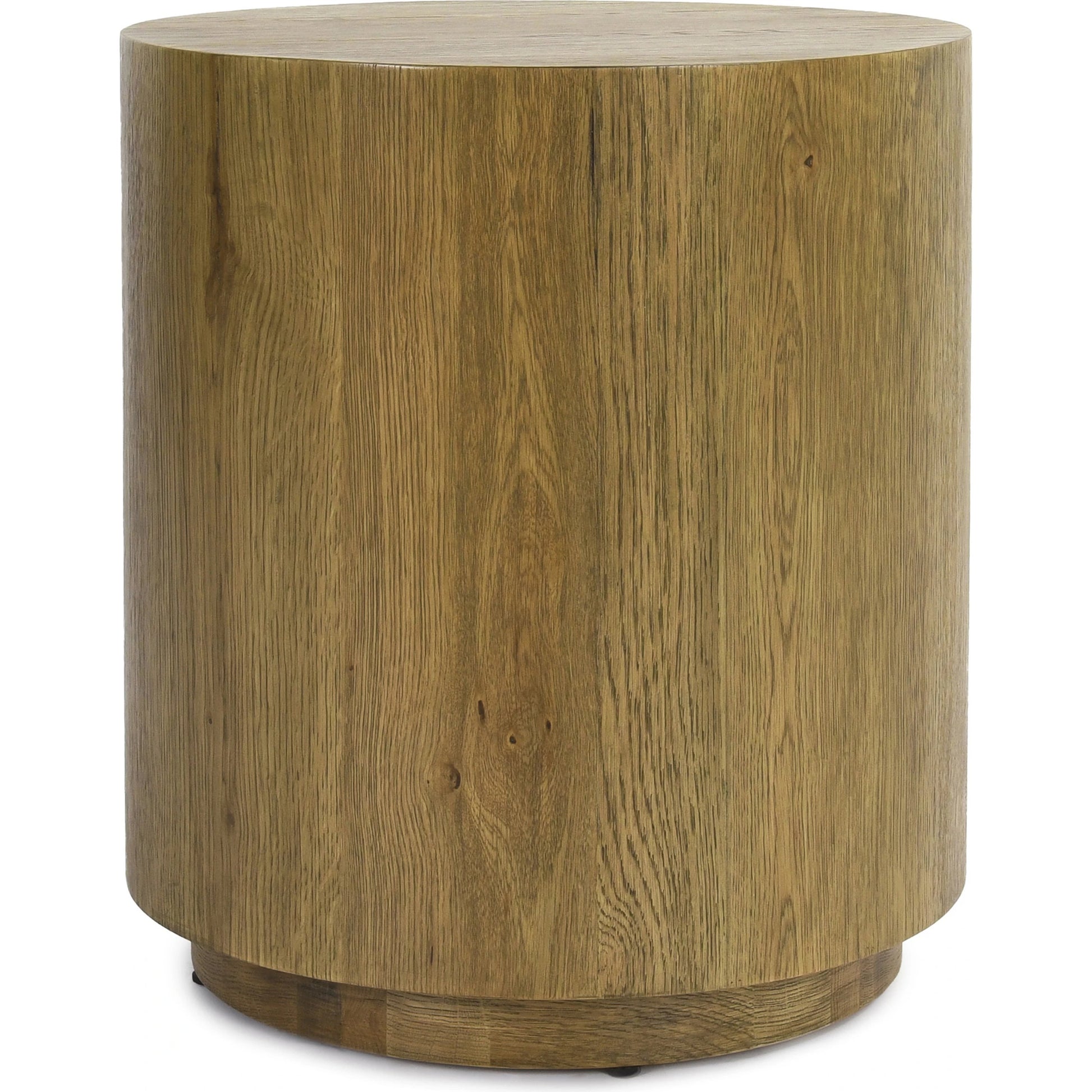 Layne Round End Table by Classic Home. Made from oak veneer in a modern style.