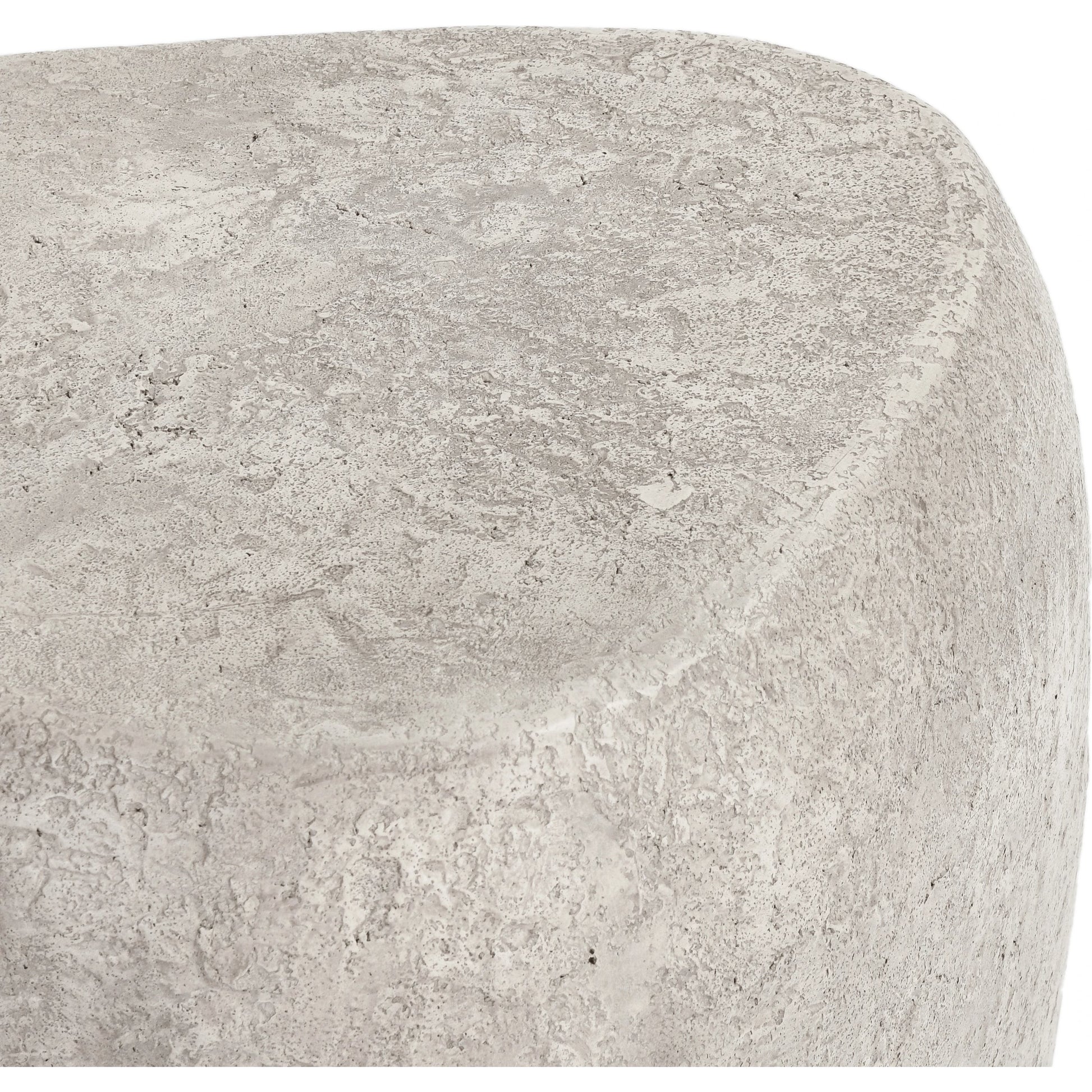 Britney Concrete Outdoor End Table by Classic Home in light grey. Made from concrete in a modern style.
