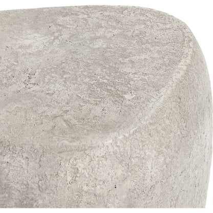 Britney Concrete Outdoor End Table by Classic Home in light grey. Made from concrete in a modern style.