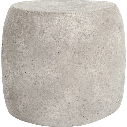Britney Concrete Outdoor End Table by Classic Home in light grey. Made from concrete in a modern style.
