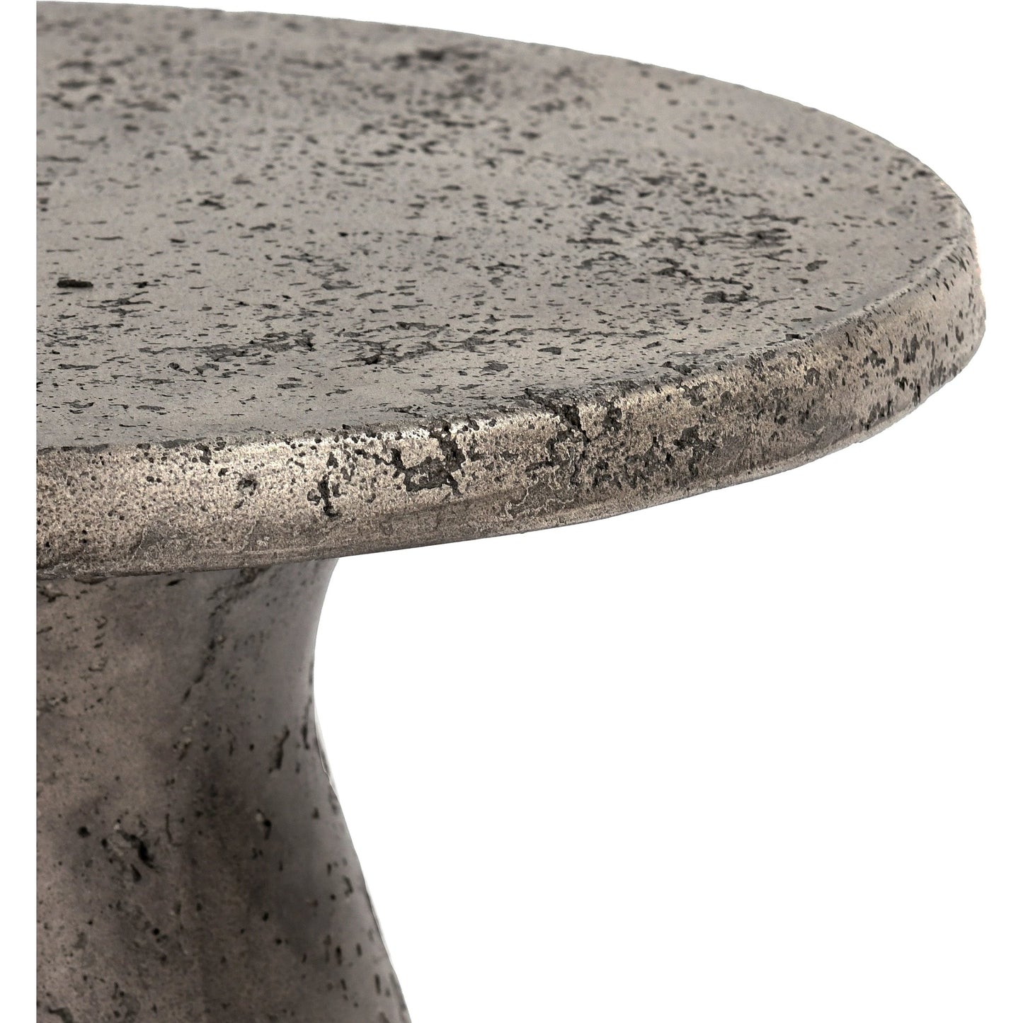 002 SI-2160288 | Closeup | Collins Round Outdoor Accent Table by Classic Home. Made from concrete in a modern style.
