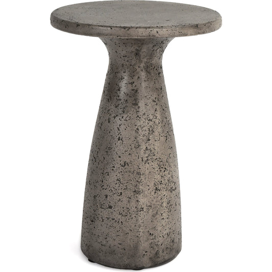 Collins Outdoor Round Side Table by Classic Home. Made from concrete in a modern style.