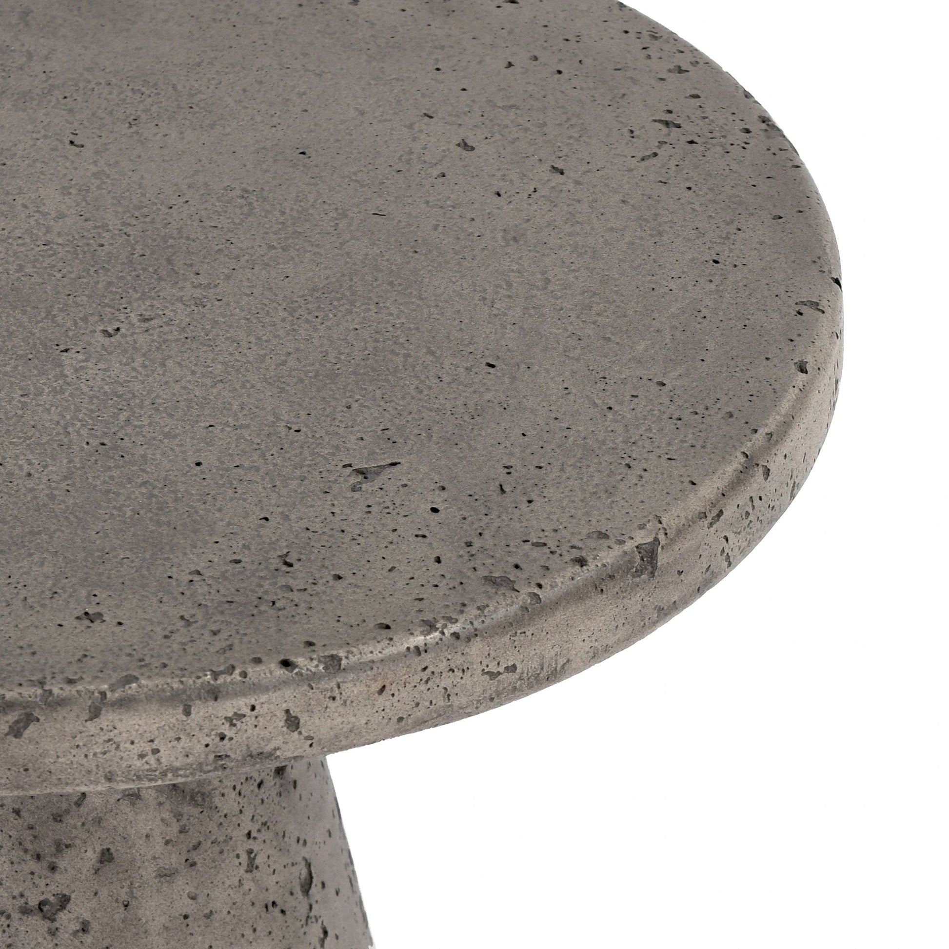 Collins Outdoor Round Side Table by Classic Home. Made from concrete in a modern style.