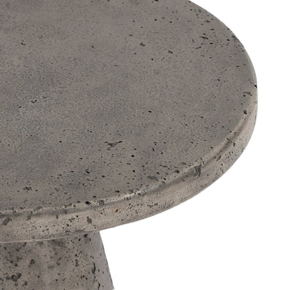 Collins Outdoor Round Side Table by Classic Home. Made from concrete in a modern style.