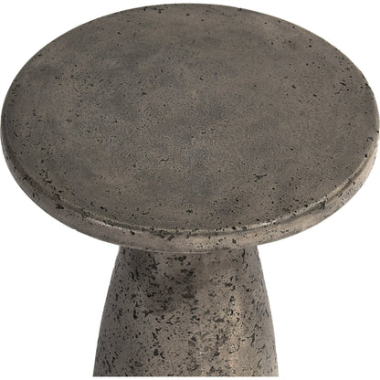 Collins Outdoor Round Side Table by Classic Home. Made from concrete in a modern style.