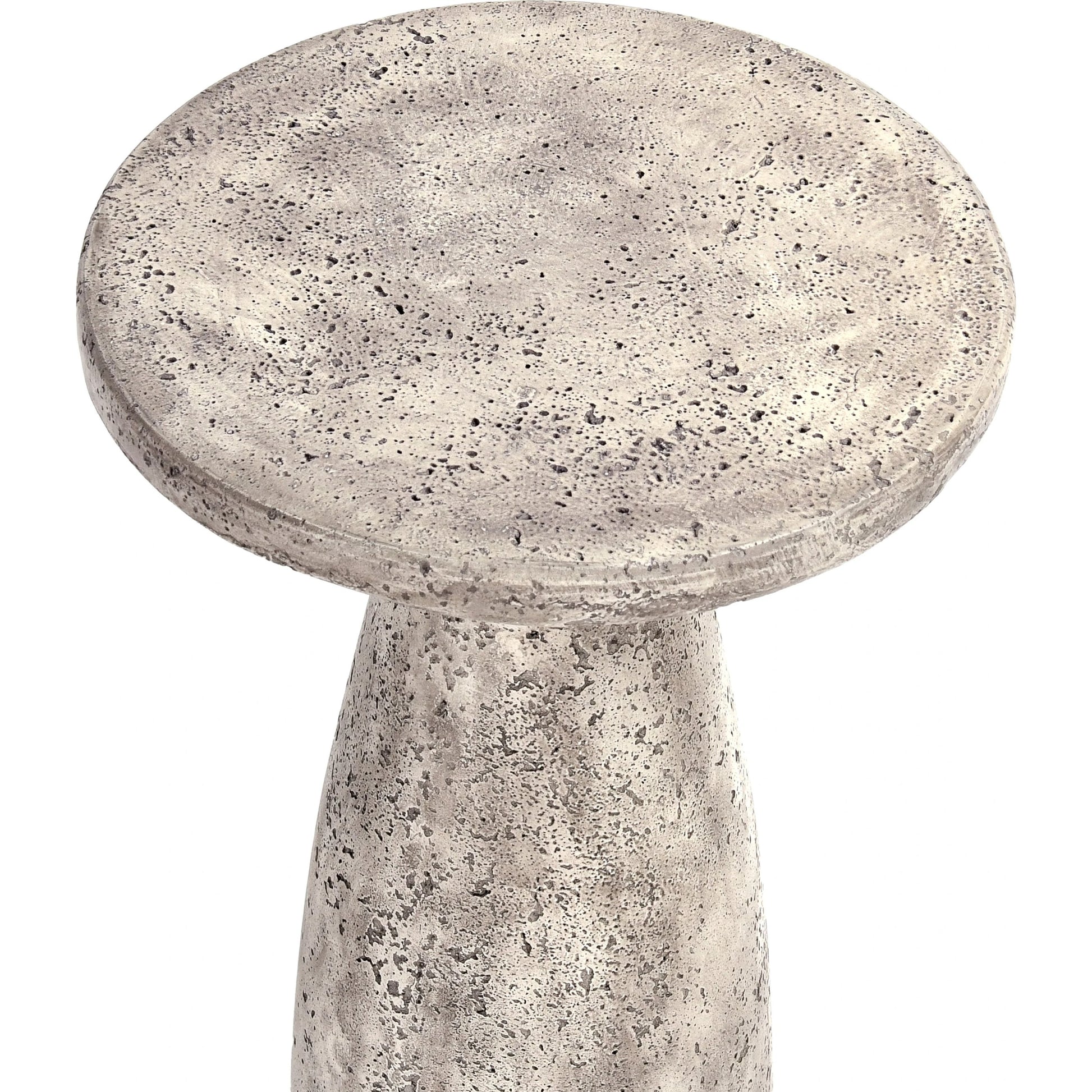 Collins Outdoor Round Side Table by Classic Home. Made from concrete in a modern style.