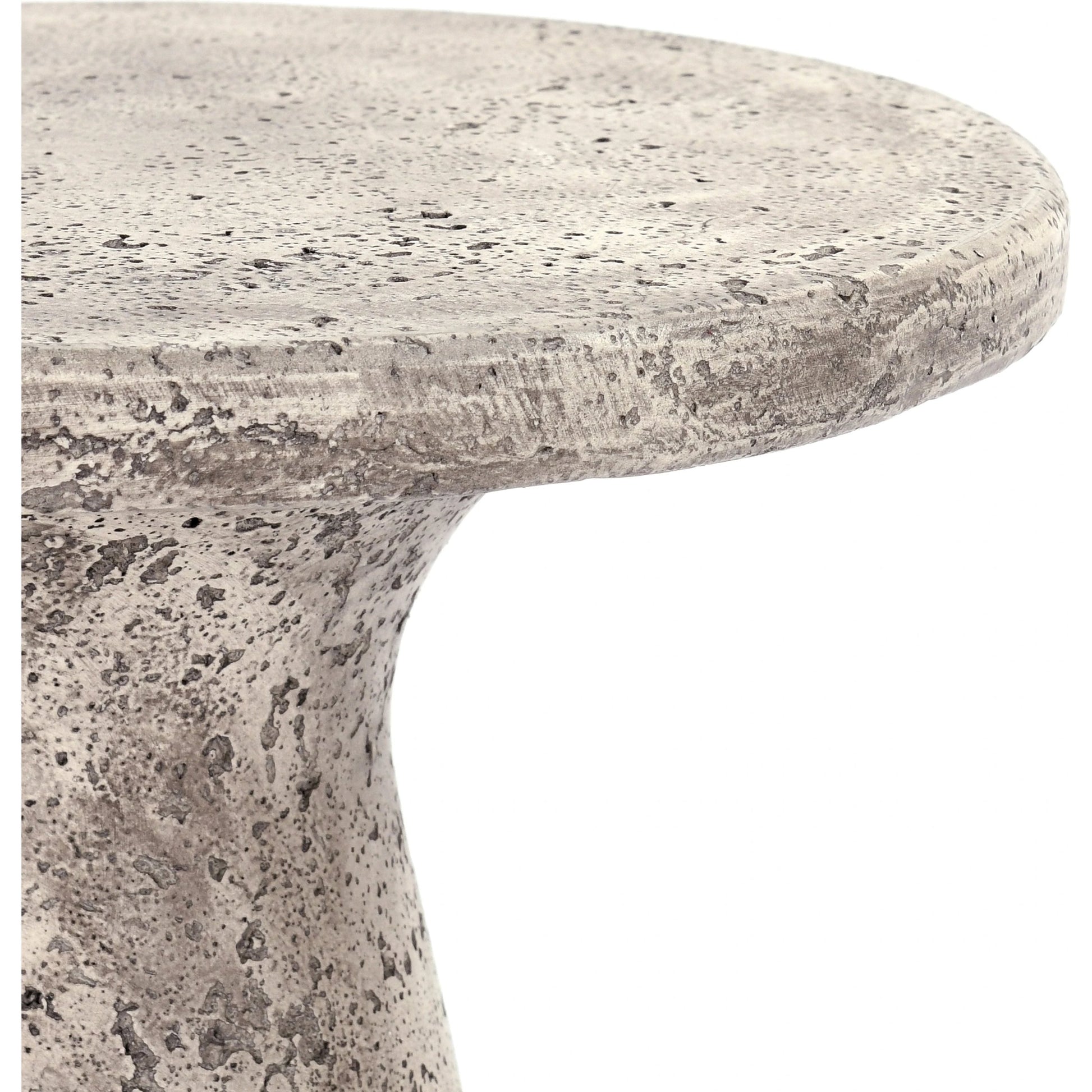 Collins Outdoor Round Side Table by Classic Home. Made from concrete in a modern style.