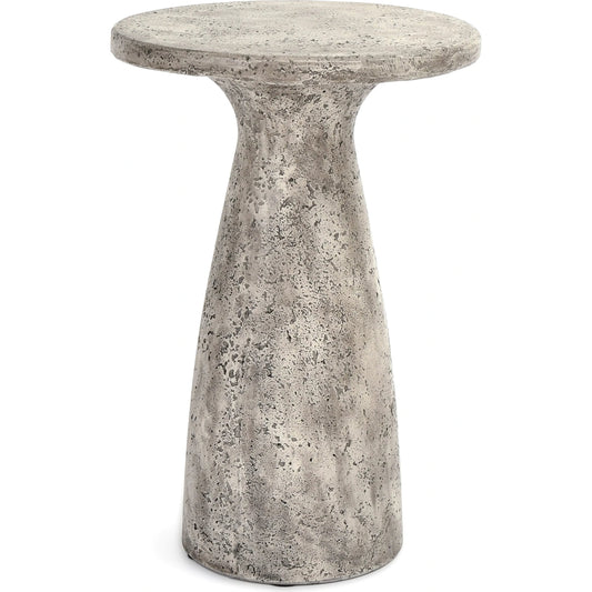 Collins Outdoor Round Side Table by Classic Home. Made from concrete in a modern style.