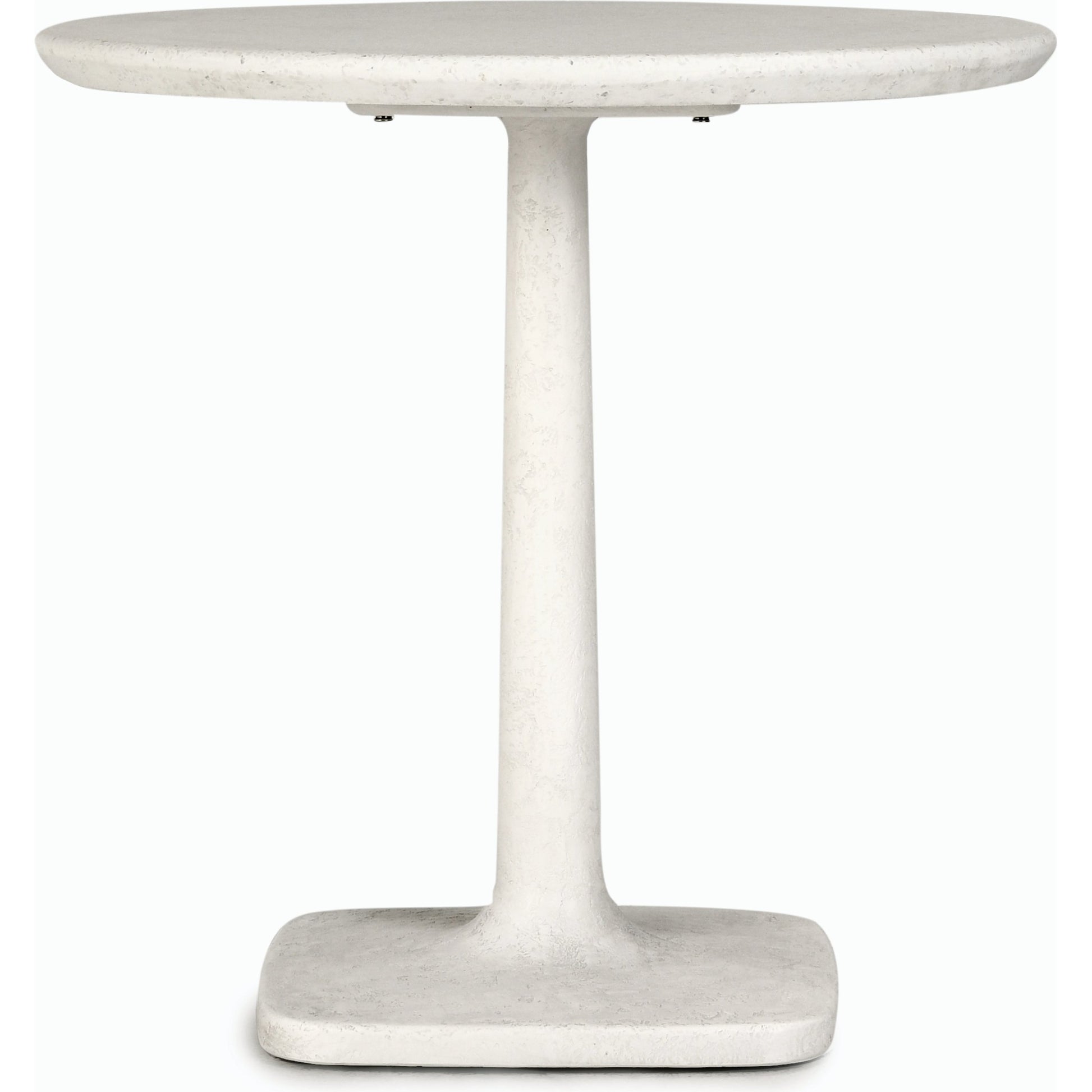 Paulina Concrete Outdoor Bistro Table by Classic Home in white. Made from glass fiber reinforced concrete in a modern style.