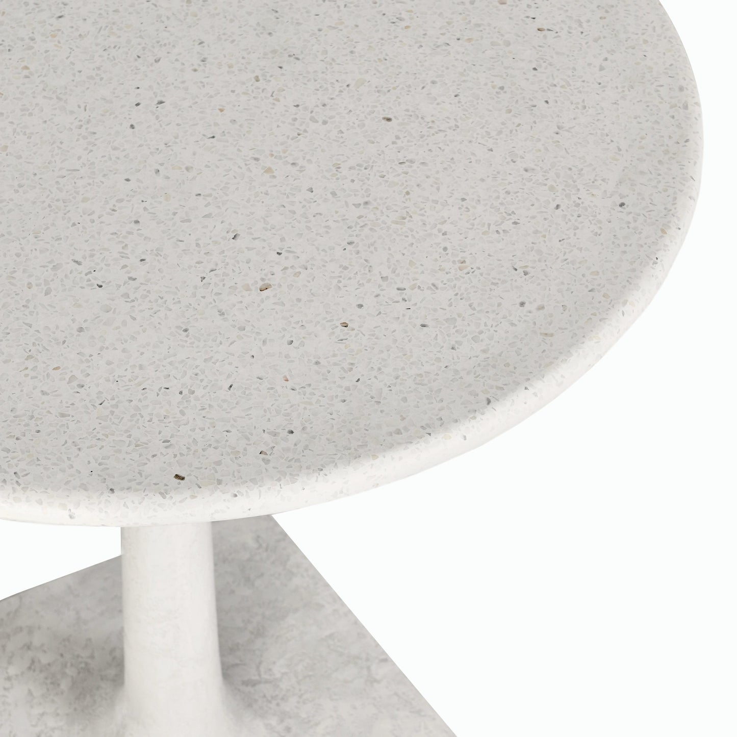 003 SI-2162583 | Closeup | Paulina Concrete Outdoor Bistro Table by Classic Home in white. Made from glass fiber reinforced concrete in a modern style.