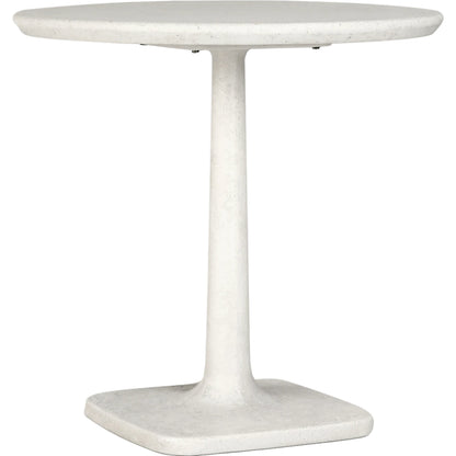 Paulina Concrete Outdoor Bistro Table by Classic Home in white. Made from glass fiber reinforced concrete in a modern style.