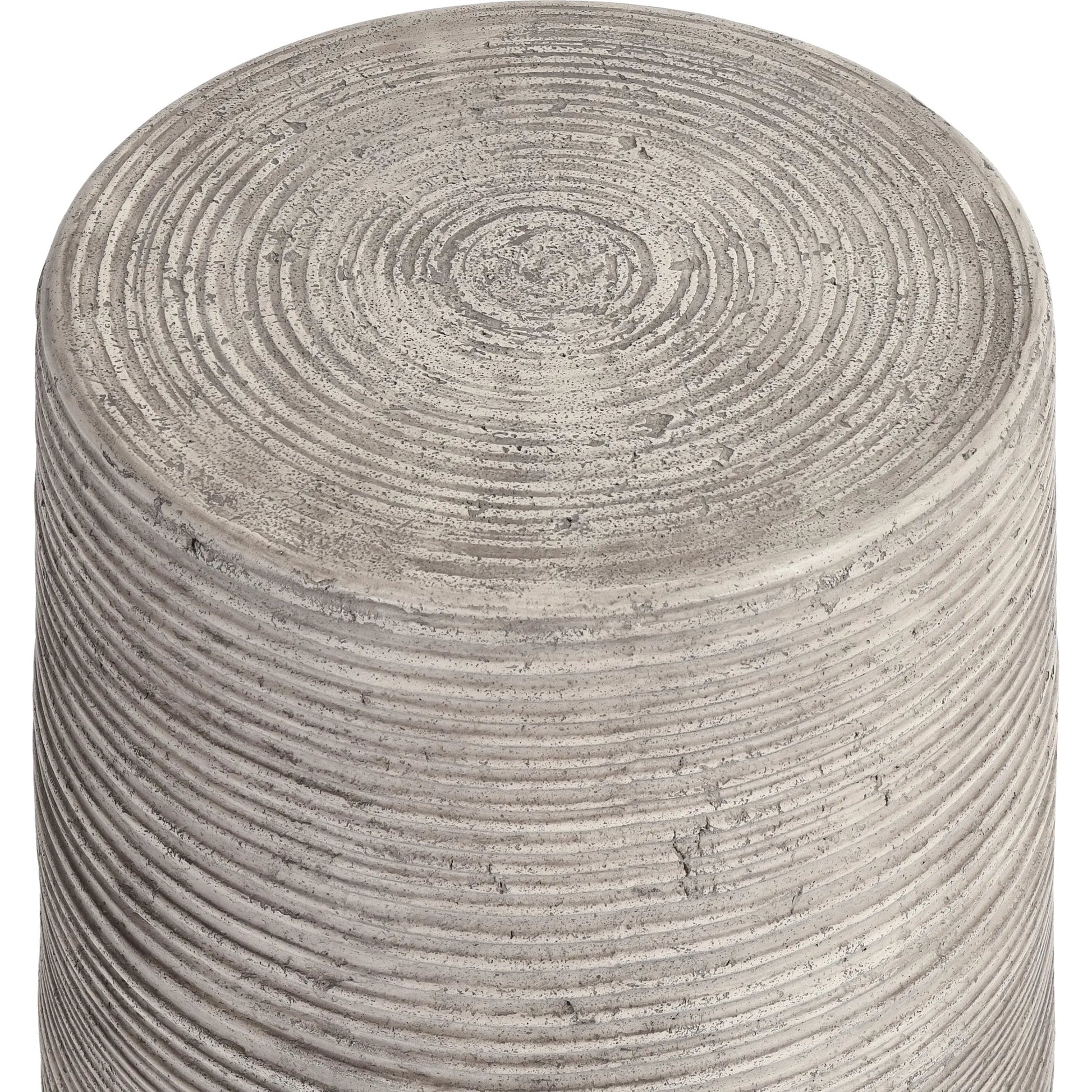 Nellie Outdoor End Table by Classic Home in rough light grey. Made from concrete in a modern style.