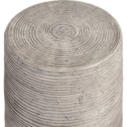 Nellie Outdoor End Table by Classic Home in rough light grey. Made from concrete in a modern style.