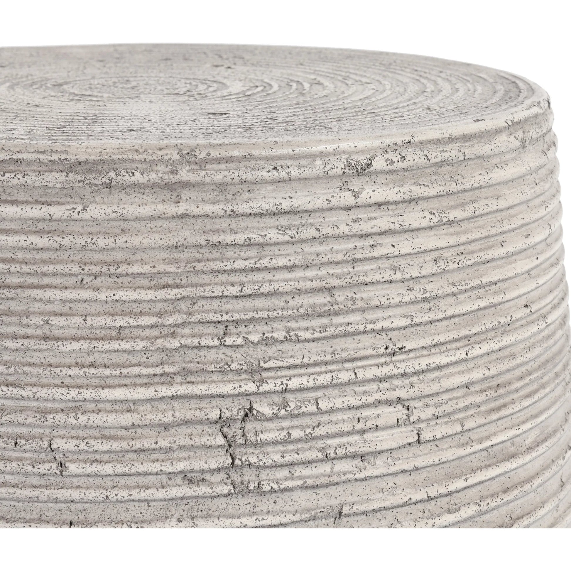 Nellie Outdoor End Table by Classic Home in rough light grey. Made from concrete in a modern style.
