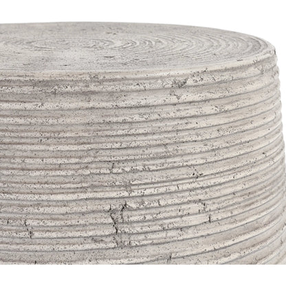 Nellie Outdoor End Table by Classic Home in rough light grey. Made from concrete in a modern style.