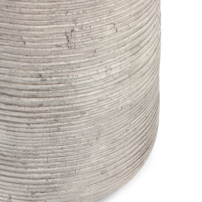 Nellie Outdoor End Table by Classic Home in rough light grey. Made from concrete in a modern style.