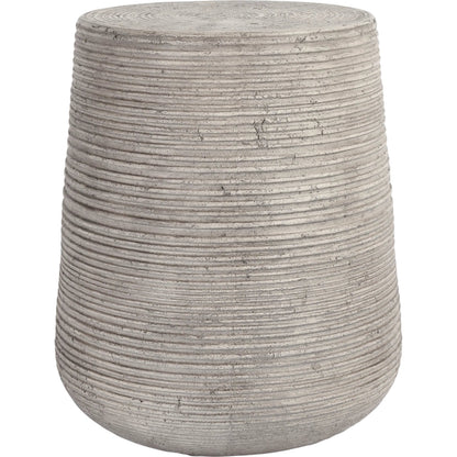 Nellie Outdoor End Table by Classic Home in rough light grey. Made from concrete in a modern style.