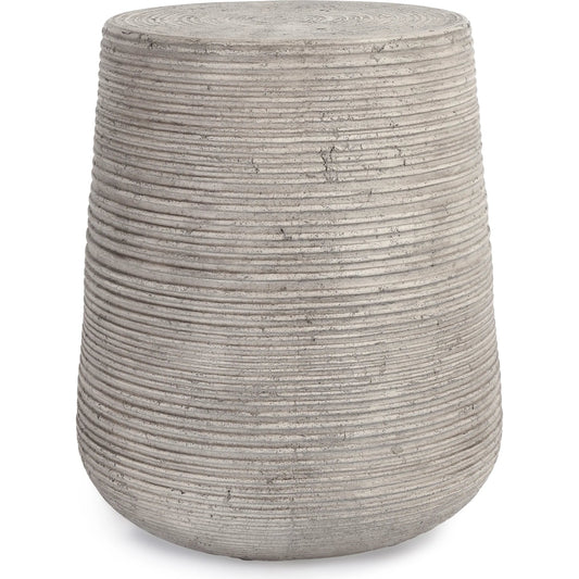 Nellie Outdoor End Table by Classic Home in rough light grey. Made from concrete in a modern style.