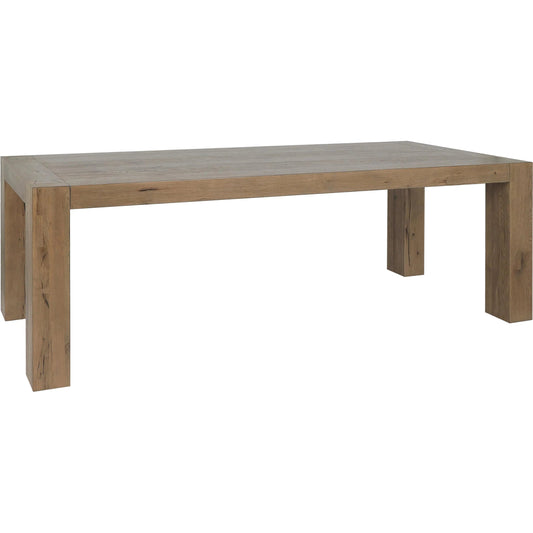 Kingston 89" Reclaimed Oak Wood Dining Table by Classic Home in cafe brown. Made from reclaimed oak in a unique style.
