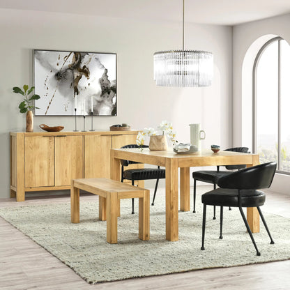 Parsons Dining Table by Kosas Home in matte natural brown. Made from oak in a transitional style.