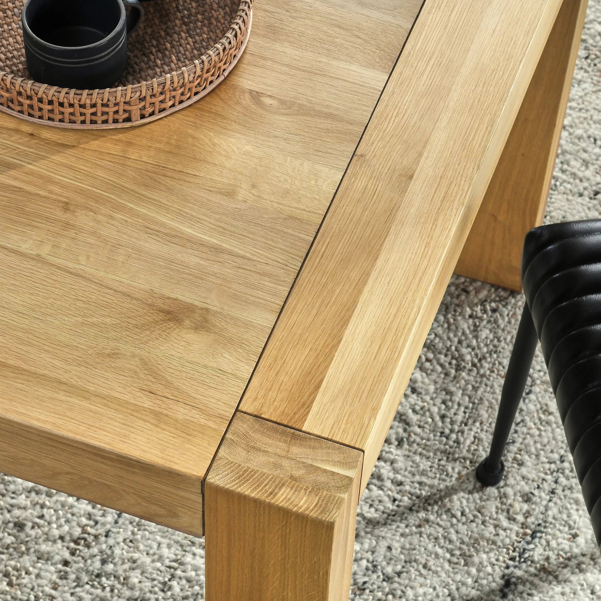 Parsons 84" Oak Wood Dining Table by Kosas Home. Made from oak in a unique style.