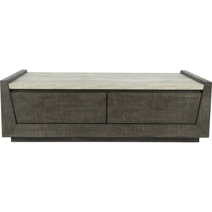 Tori Reclaimed Wood Coffee Table by Classic Home in dark brown. Made from reclaimed pine, pallet skin in a modern style.