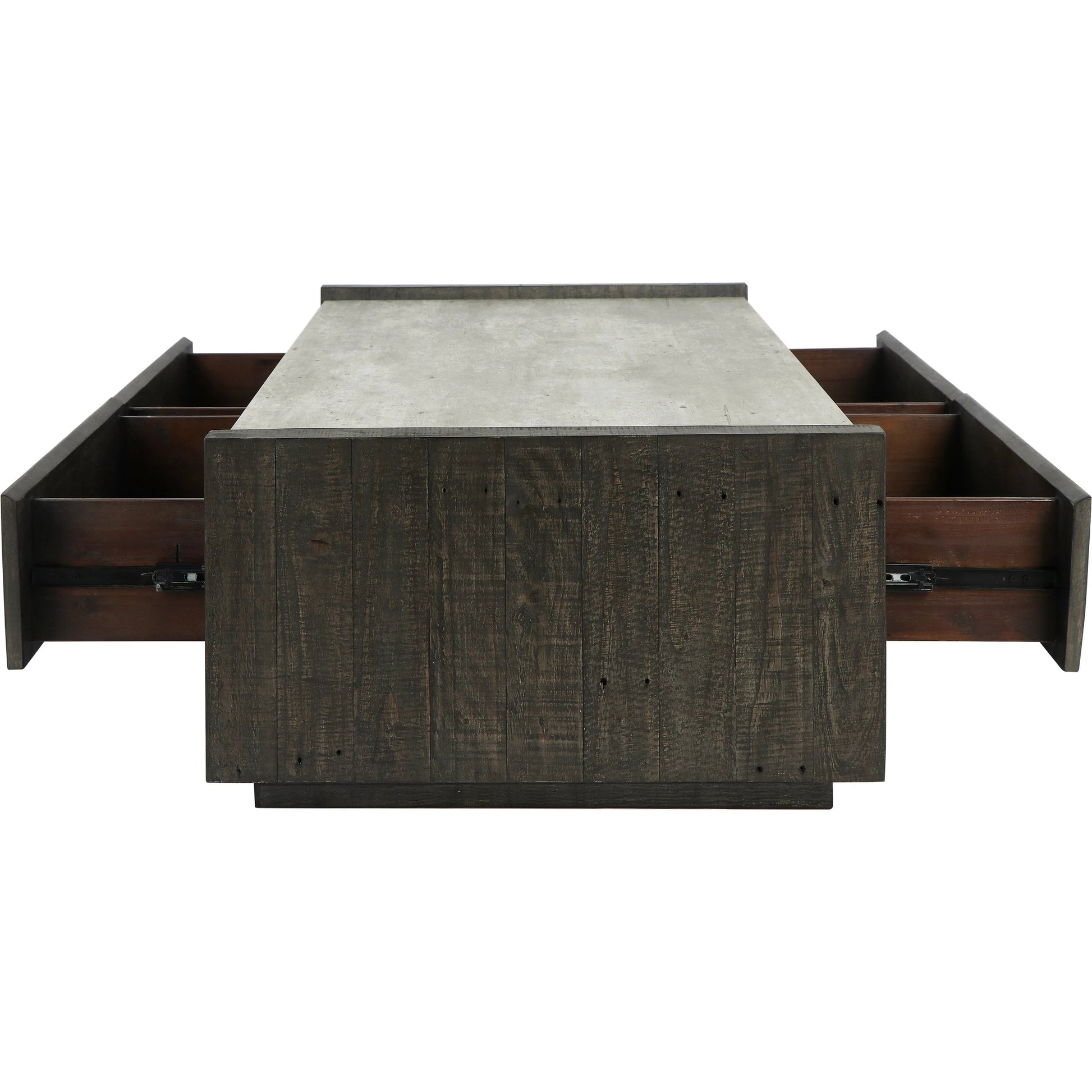 Tori Reclaimed Wood Coffee Table by Classic Home in dark brown. Made from reclaimed pine, pallet skin in a modern style.