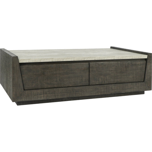 Tori Reclaimed Wood Coffee Table by Classic Home in dark brown. Made from reclaimed pine, pallet skin in a modern style.