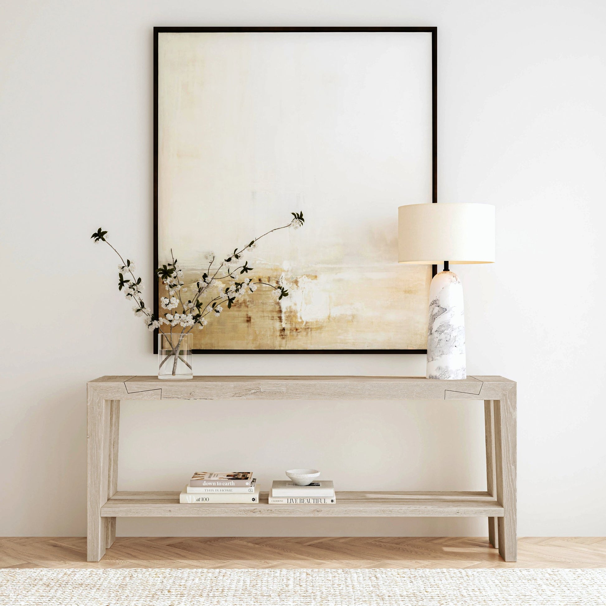 Troy Console Table White by Classic Home in white. Made from oak wood in a modern style.