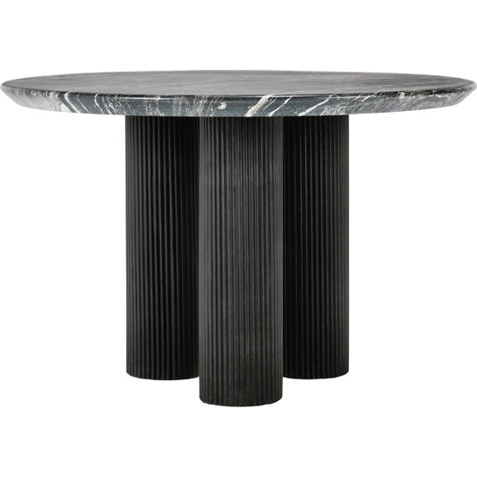 Adrian Outdoor Round Dining Table Black by Classic Home in black, grey. Made from glass fiber reinforced concrete in a modern style.