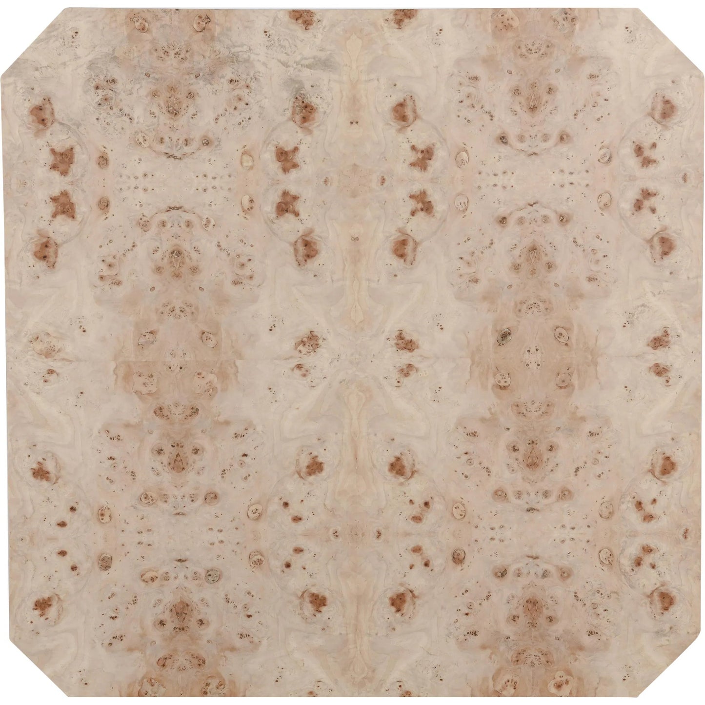 004 SI-2237258 | Closeup | Avena 42" Burl Wood Square Coffee Table by Classic Home in natural. Made from unique in a transitional style.