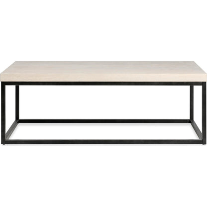 Catta Rectangular Wood Coffee Table by Kosas Home in white, silver and white wash. Made from oak veneer, iron in a unique style.