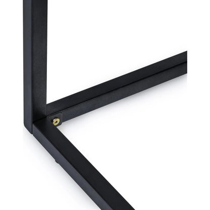 Catta Square Wood End Table by Kosas Home in white, silver. Made from oak veneer, iron in a unique style.