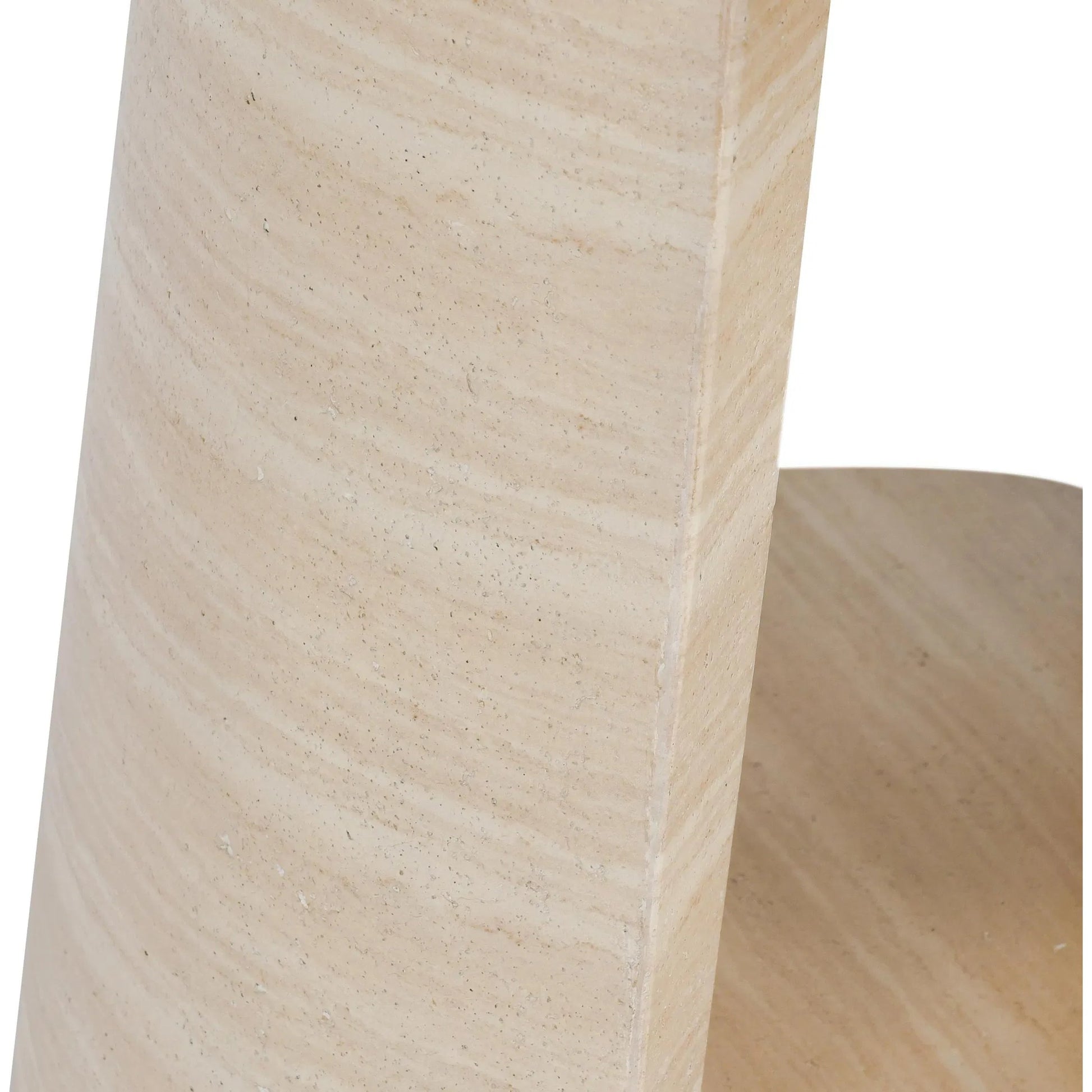 Rosen Outdoor Round Stone End Table by Classic Home in beige. Made from glass fiber reinforced concrete stone in a transitional style.