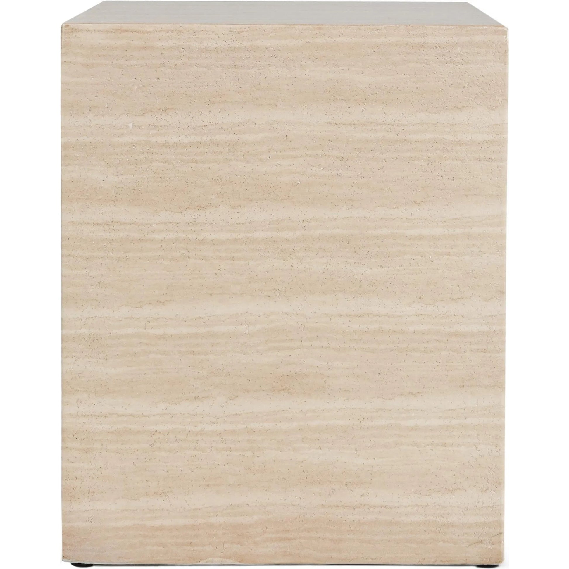 Rosen Outdoor Square Stone End Table by Classic Home in beige. Made from glass fiber reinforced concrete stone in a transitional style.