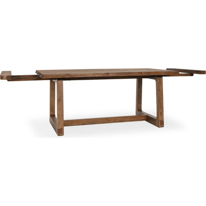 Lyra Extendable Dining Table by Classic Home in brown. Made from pine wood in a transitional style.