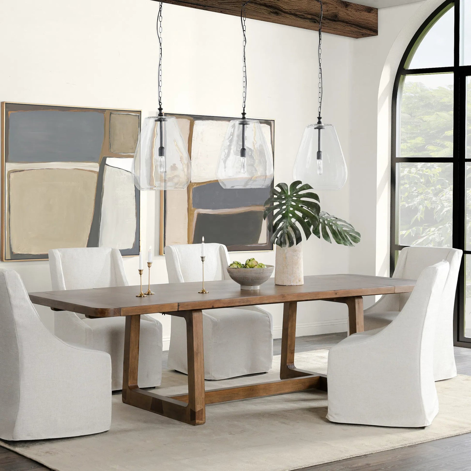 Lyra Extendable Dining Table by Classic Home in brown. Made from pine wood in a transitional style.