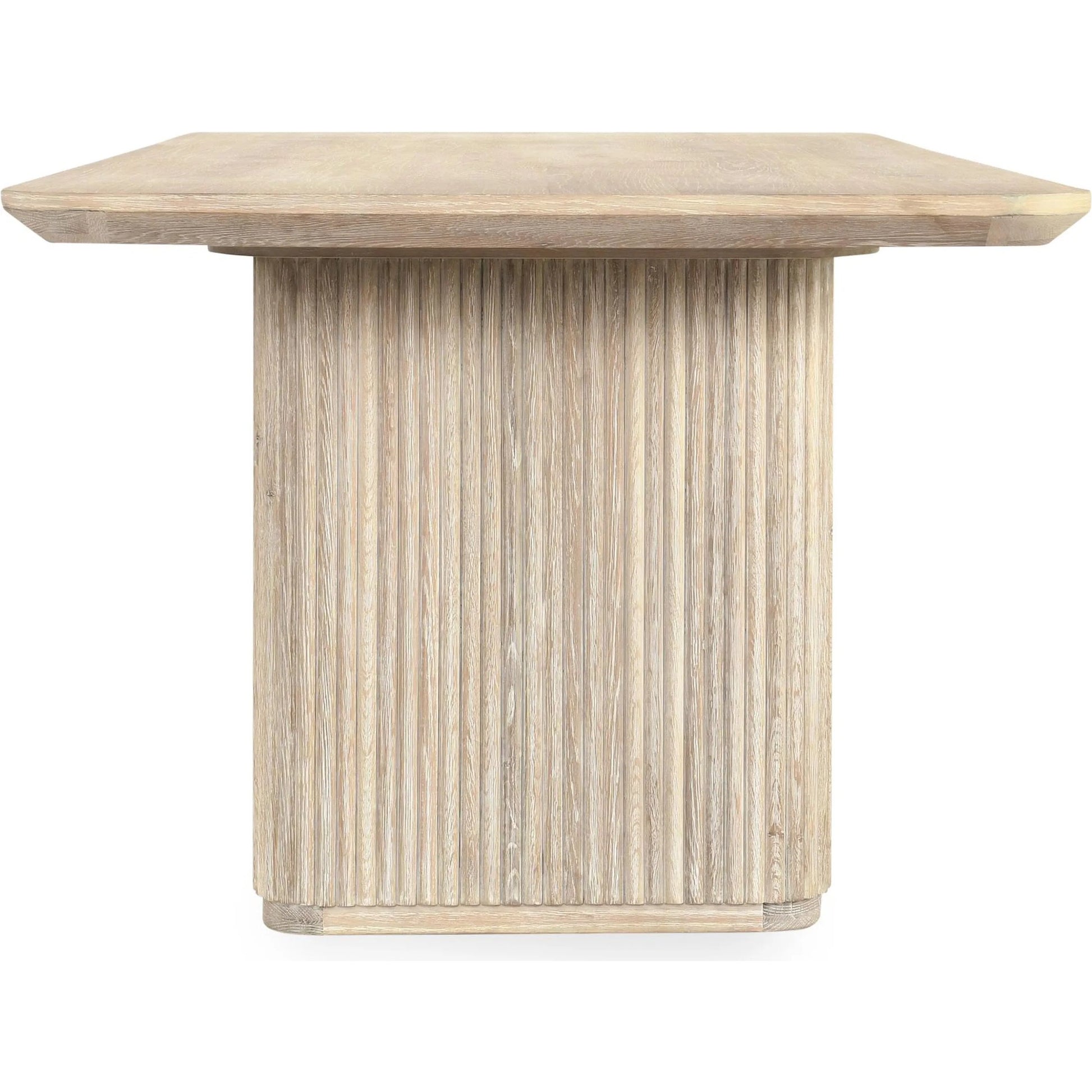 Vander 84" Wood Dining Table by Classic Home in cream. Made from oak veneer in a transitional style.