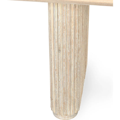 Vander 84" Wood Dining Table by Classic Home in cream. Made from oak veneer in a transitional style.