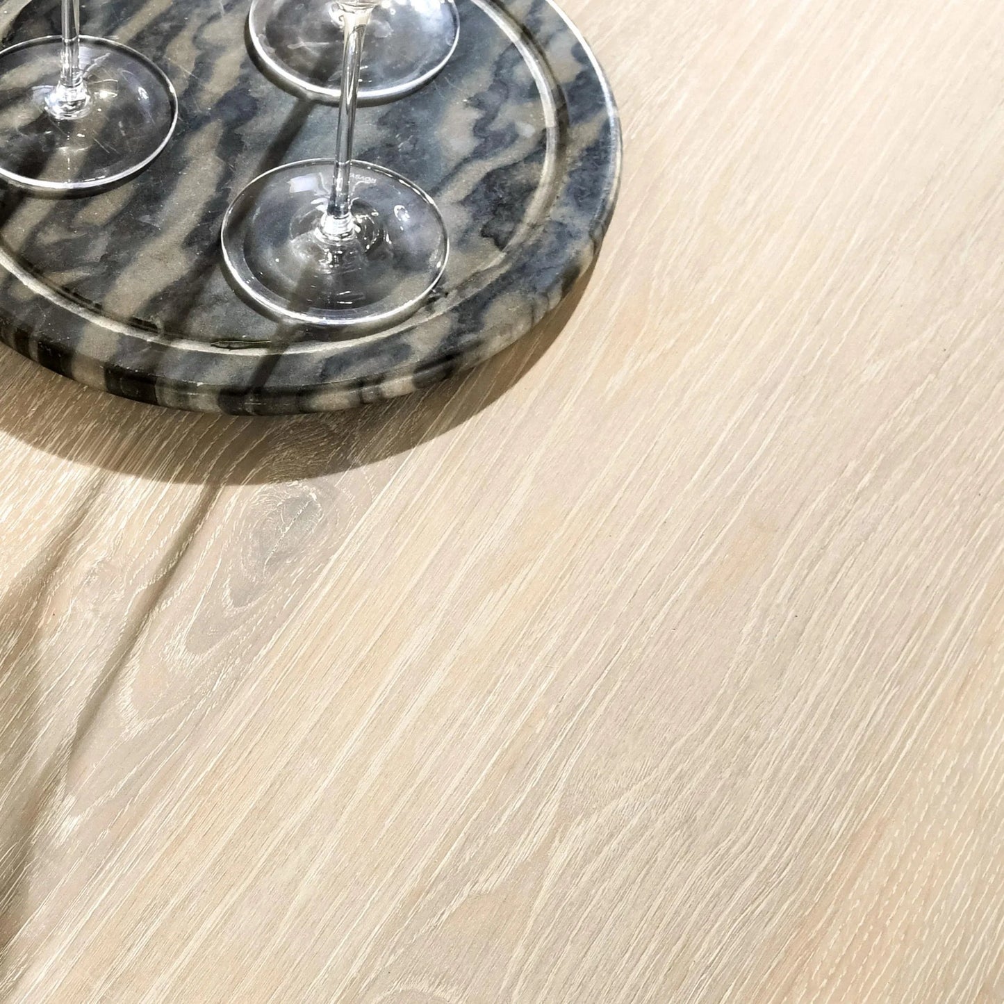 005 SI-2238834 | Closeup | Vander 84" Wood Dining Table by Classic Home in cream. Made from oak veneer in a transitional style.