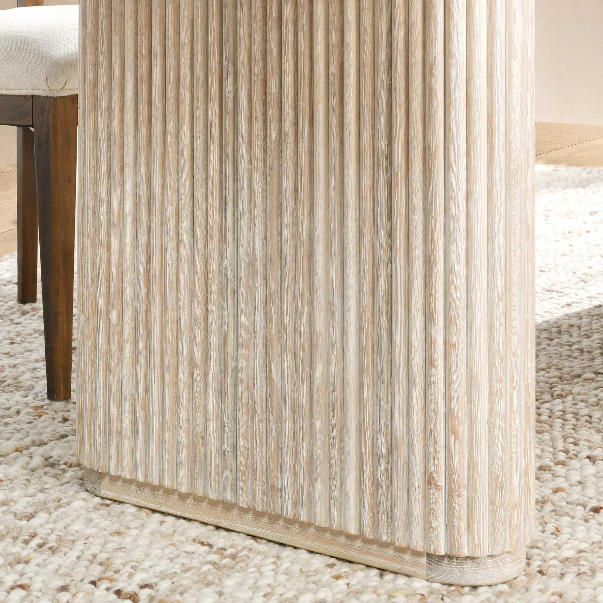 Vander 84" Wood Dining Table by Classic Home in cream. Made from oak veneer in a transitional style.