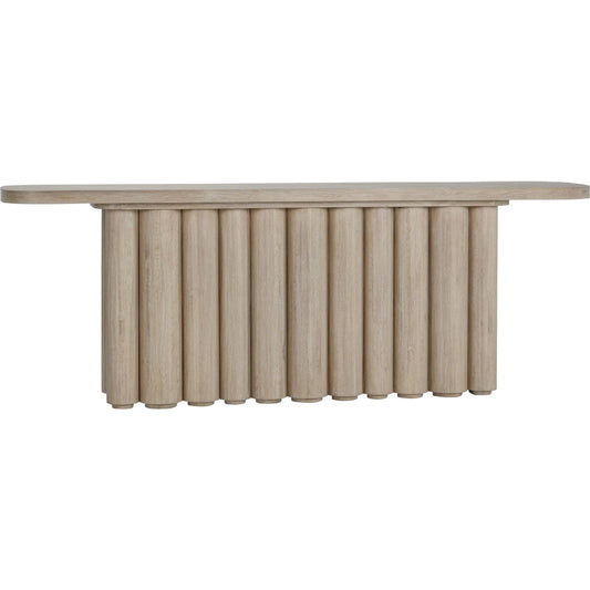 Tiber Console Table by Classic Home in white washed. Made from oak wood in a unique style.