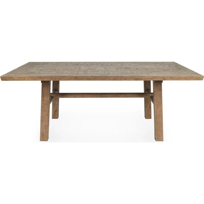 Liana Reclaimed Pine Wood Dining Table by Kosas Home in brown. Made from reclaimed pine in a transitional style.