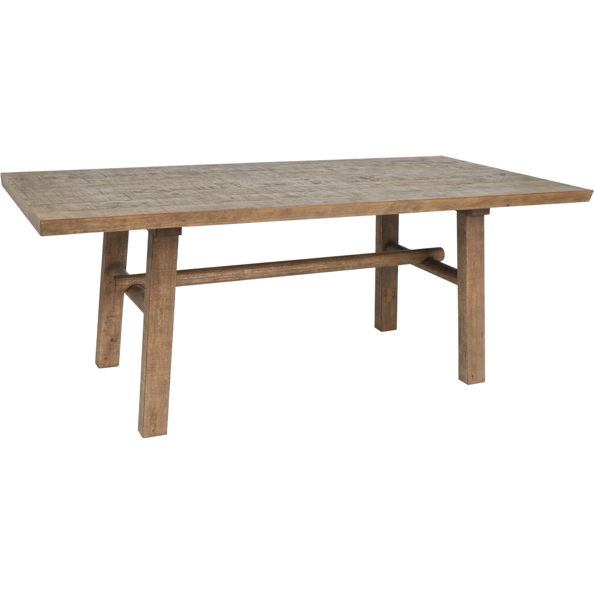 Liana Reclaimed Pine Wood Dining Table by Kosas Home in brown. Made from reclaimed pine in a transitional style.
