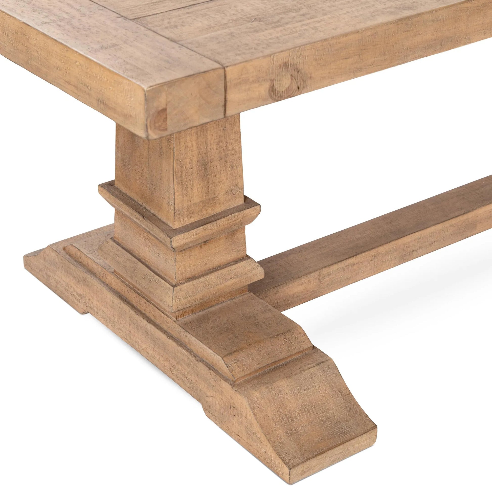 Allegra Reclaimed Pine Wood Dining Table by Kosas Home in natural. Made from reclaimed pine in a unique style.