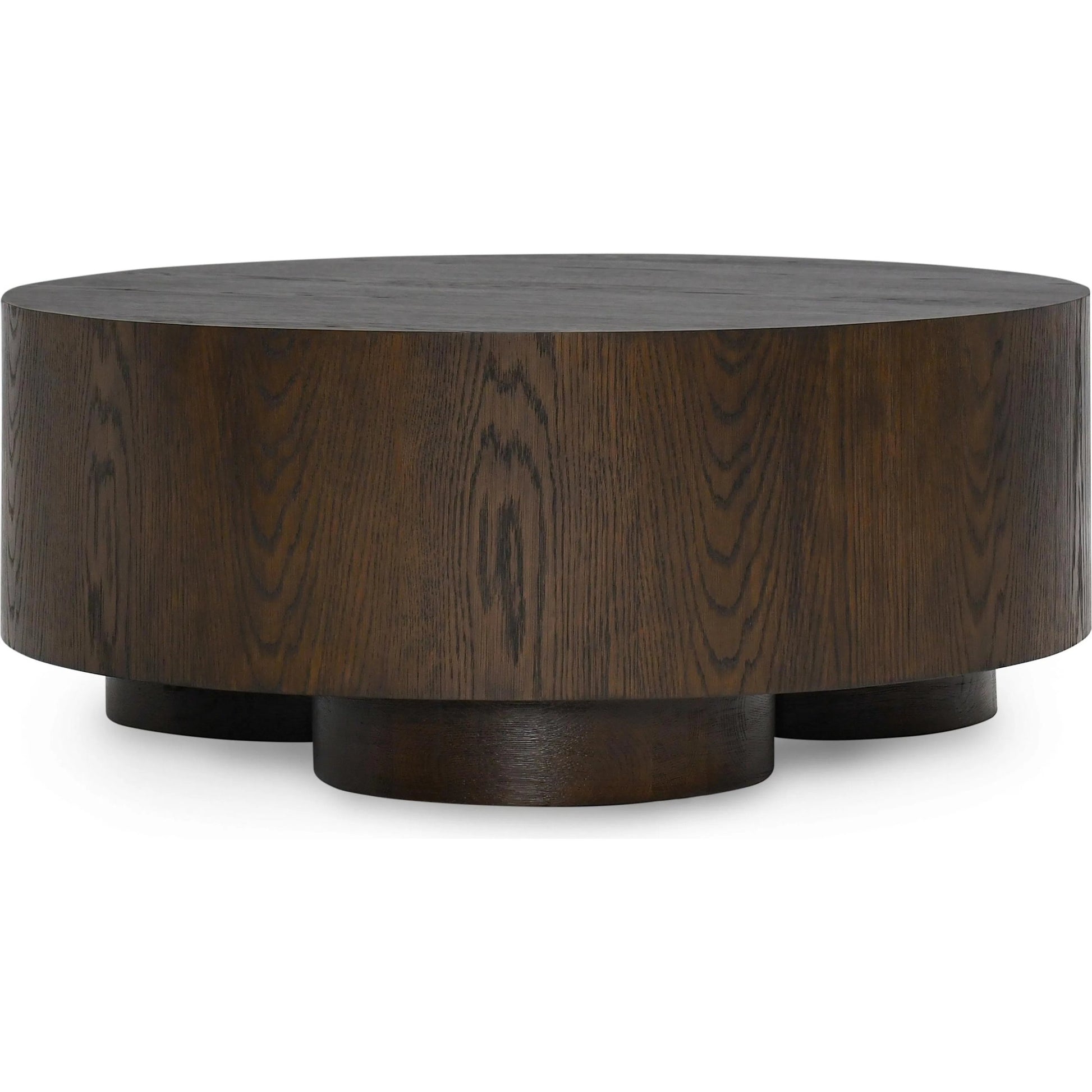 Runa 42" Wood Coffee Table by Classic Home in brown. Made from oak veneer in a traditional style.