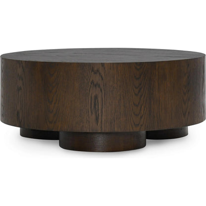 Runa 42" Wood Coffee Table by Classic Home in brown. Made from oak veneer in a traditional style.