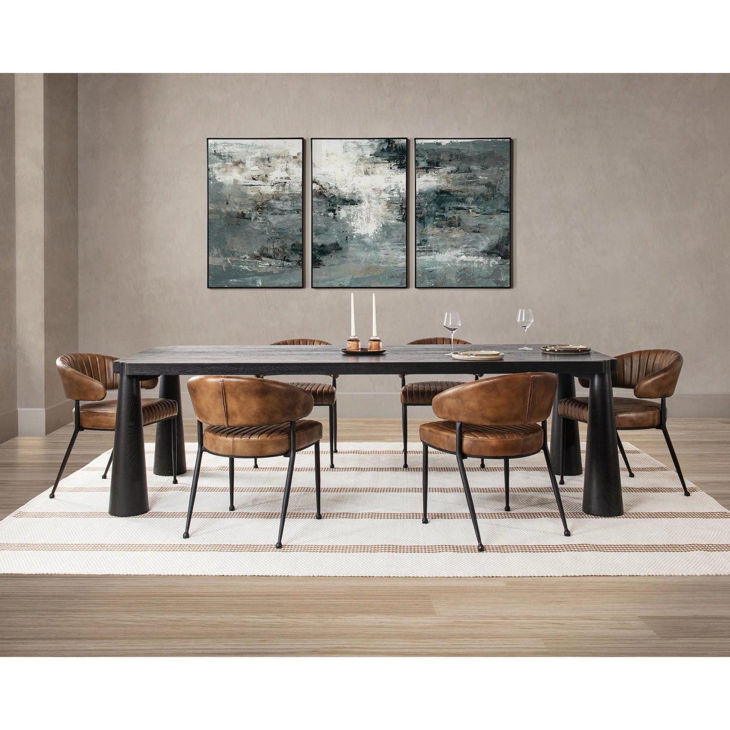 018 SI-2238842 | Lifestyle | Atrop 102" Oak Wood Dining Table by Classic Home. Made from oak wood in a transitional style.